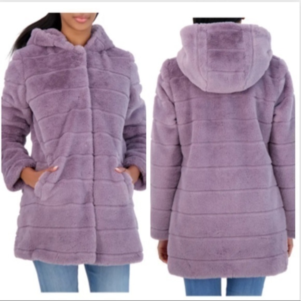 New SEBBY Hooded Faux Fur Jacket (C06)
